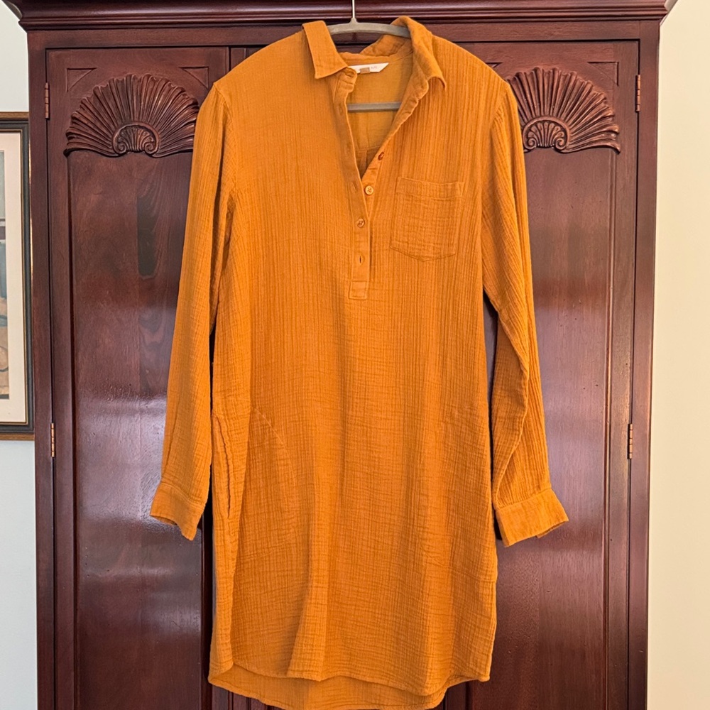 Garnet Hill cotton gauze Long Sleeve Dress